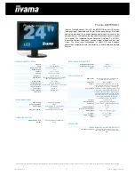 Iiyama ProLite B2475HDS Specifications предпросмотр