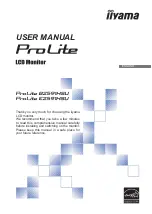 Предварительный просмотр 1 страницы Iiyama ProLite B2591HSU User Manual