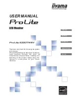 Preview for 1 page of Iiyama ProLite E2207WSV User Manual