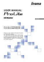 Предварительный просмотр 1 страницы Iiyama ProLite LH7542UHS User Manual