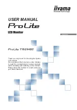 Preview for 1 page of Iiyama ProLite T1521MSC User Manual