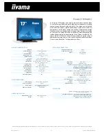 Предварительный просмотр 1 страницы Iiyama ProLite T1731SAW Specification