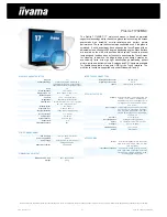 Iiyama ProLite T1732MSC Specification предпросмотр