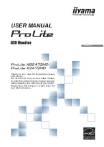 Предварительный просмотр 1 страницы Iiyama ProLite X2472HD User Manual