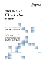 Iiyama ProLite X2888HD User Manual предпросмотр