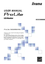 Preview for 1 page of Iiyama ProLite XB3288UHSU User Manual