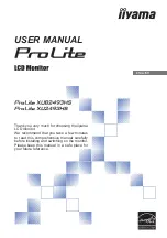 Предварительный просмотр 1 страницы Iiyama ProLite XU2493HS User Manual