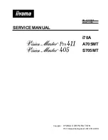 Предварительный просмотр 1 страницы Iiyama Vision Master 405 Service Manual