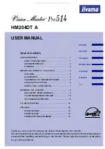 Предварительный просмотр 1 страницы Iiyama Vision Master Pro 514 HM204DT A User Manual