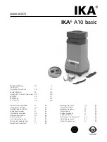 IKA A10 basic Operating Instructions Manual preview