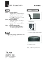 Preview for 1 page of Ikan AC103 Quick Start Manual