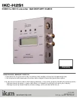 Предварительный просмотр 1 страницы Ikan IKC-H2S1 Quick Start Manual