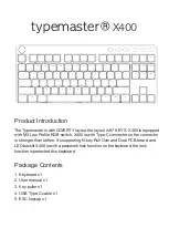 Preview for 2 page of ikbc typemaster X400 User Manual