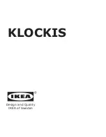 Предварительный просмотр 1 страницы IKEA KLOCKIS Manual