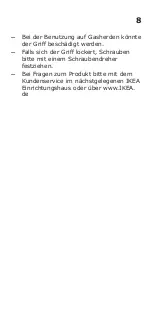 Preview for 8 page of IKEA NYSTEKT 804.476.76 Manual