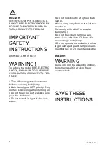 Предварительный просмотр 2 страницы IKEA SNOIG Important Safety Instructions Manual