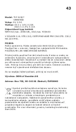 Preview for 43 page of IKEA TYP E1507 VINNINGE Operating Instructions Manual