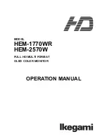 Предварительный просмотр 1 страницы Ikegami Electronics HEM-1770WR Operation Manual