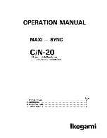 Предварительный просмотр 1 страницы Ikegami C/N-20 Operation Manual