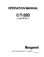 Ikegami C/T-20D Operation Manual предпросмотр