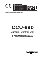 Предварительный просмотр 1 страницы Ikegami CCU-890 Operation Manual