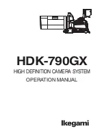 Ikegami HDK-790GX Operation Manual preview