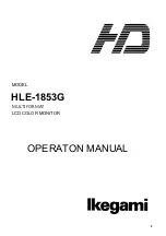 Предварительный просмотр 1 страницы Ikegami HLE-1853G Operation Manual