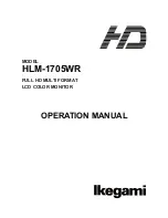 Ikegami HLM-1705WR Operation Manual предпросмотр