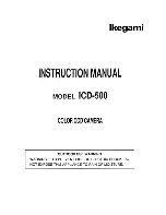 Предварительный просмотр 1 страницы Ikegami ICD-500 Instruction Manual