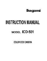 Предварительный просмотр 1 страницы Ikegami ICD-501 Instruction Manual