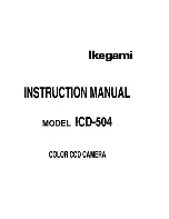 Предварительный просмотр 1 страницы Ikegami ICD-504 Instruction Manual