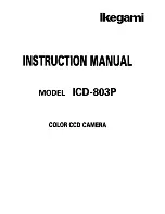 Предварительный просмотр 1 страницы Ikegami ICD-803P Instruction Manual