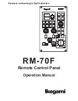 Ikegami RM-70F Operation Manual предпросмотр