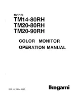 Предварительный просмотр 1 страницы Ikegami TM14-80RH Operation Manual