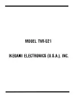 Предварительный просмотр 2 страницы Ikegami TVR-521 Operating Instructions Manual