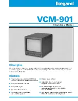 Предварительный просмотр 1 страницы Ikegami VCM-901 Specifications