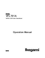 Preview for 1 page of Ikegami VFL701A Operation Manual