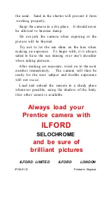 Preview for 9 page of Ilford Prentice Manual