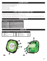 Preview for 4 page of Illuminator 41926 Operator'S Manual