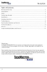 Preview for 2 page of Ilsco TaskMaster TR-CUT25 Instruction Manual