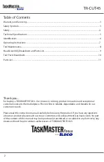 Предварительный просмотр 2 страницы Ilsco TaskMaster TR-CUT45 Instruction Manual