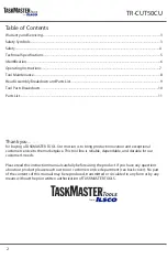 Preview for 2 page of Ilsco TaskMaster TR-CUT50CU Instruction Manual