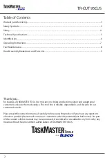 Предварительный просмотр 2 страницы Ilsco TaskMaster TR-CUT95CUS Instruction Manual