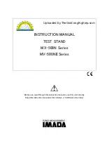 Предварительный просмотр 1 страницы Imada MV-500NII Series Instruction Manual