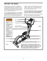 Preview for 4 page of Image 8.0 Elliptical User Manual