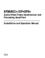 Preview for 3 page of Imagine communications Selenio 6800 SFS6803+OP+SFS+ Installation And Operation Manual