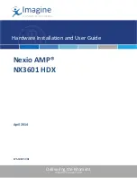 Preview for 1 page of Imagine Nexio AMP NX3601 HDX Hardware Installation And User'S Manual