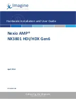 Preview for 1 page of Imagine Nexio AMP NX3801 HDI Gen6 Hardware Installation And User'S Manual