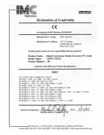 Предварительный просмотр 1 страницы IMC Networks McPC-TX-FX Supplementary Manual