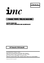 Preview for 1 page of IMC VC14 Series 22 Instructions For Installation, Operation And Maintenance